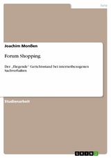 Forum Shopping - Joachim Mon&szlig;en