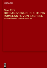 Die Sangspruchdichtung Rumelants von Sachsen - 