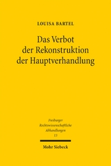 Das Verbot der Rekonstruktion der Hauptverhandlung - Louisa Bartel