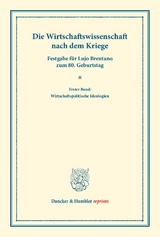 Die Wirtschaftswissenschaft nach dem Kriege. - 