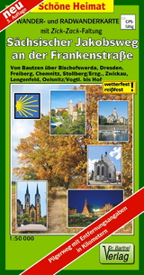 Radwander- und Wanderkarte S&auml;chsischer Jakobsweg an der Frankenstra&szlig;e