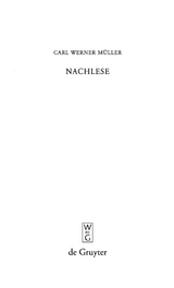 Nachlese - Carl Werner M&uuml;ller