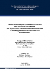Charakterisierung der proinflammatorischen und endotoxischen Aktivit&auml;t von organischen Staubfraktionen aus Tierst&auml;llen in Abh&auml;ngigkeit ihres aerodynamischen Durchmessers - Mohsen Chahoud
