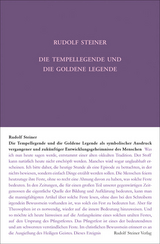 Die Tempellegende und die Goldene Legende als symbolischer Ausdruck vergangener und zukünftiger Entwickelungsgeheimnisse des Menschen - Steiner, Rudolf; Rudolf Steiner Nachlassverwaltung