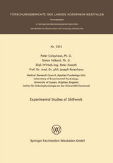 Experimental Studies of Shiftwork - Peter Colquhoun, Simon Folkard, Peter Knauth, Joseph Rutenfranz