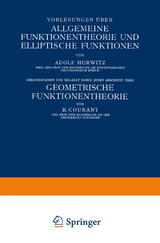 Vorlesungen über Allgemeine Funktionentheorie und Elliptische Funktionen - Hurwitz, Adolf; Courant, Richard