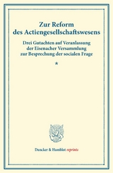Zur Reform des Actiengesellschaftswesens. - 