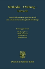 Methodik &ndash; Ordnung &ndash; Umwelt. - 