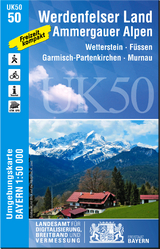 UK50-50 Werdenfelser Land, Ammergauer Alpen - Breitband und Vermessung Landesamt f&uuml;r Digitalisierung  Bayern