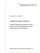 Liability for Links in Germany - Oliver K&ouml;ster, Uwe J&uuml;rgens