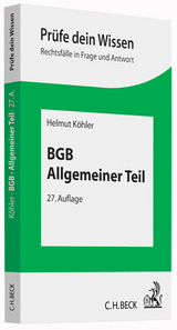 BGB Allgemeiner Teil - Helmut K&ouml;hler