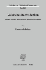 V&ouml;lkisches Rechtsdenken. - Klaus Anderbr&uuml;gge