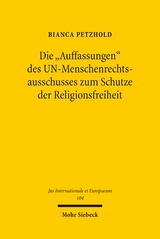 Die "Auffassungen" des UN-Menschenrechtsausschusses zum Schutze der Religionsfreiheit - Bianca Petzhold