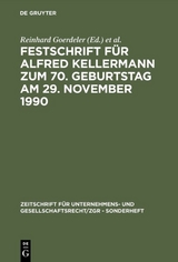 Festschrift f&uuml;r Alfred Kellermann zum 70. Geburtstag am 29. November 1990 - 
