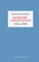 Konzertverzeichnis - Friedrich Gulda