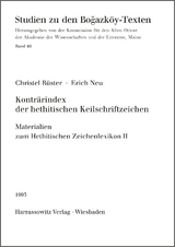Kontr&auml;r-Index der hethitischen Keilschriftzeichen - Christel R&uuml;ster, Erich Neu