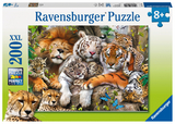 Ravensburger Kinderpuzzle - 12721 Schmusende Raubkatzen - Tier-Puzzle f&uuml;r Kinder ab 8 Jahren, mit 200 Teilen im XXL-Format