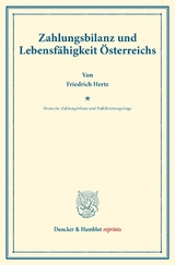 Zahlungsbilanz und Lebensf&auml;higkeit &Ouml;sterreichs. - Friedrich Hertz