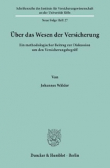 &Uuml;ber das Wesen der Versicherung. - Johannes W&auml;lder