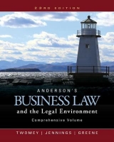 Anderson's Business Law and the Legal Environment, Comprehensive Volume - Twomey, David; Jennings, Marianne; Greene, Stephanie