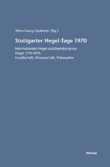 Stuttgarter Hegel-Tage 1970 - 