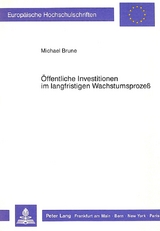&Ouml;ffentliche Investitionen im langfristigen Wachstumsprozess - Michael Brune