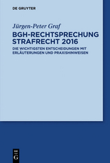 BGH-Rechtsprechung Strafrecht 2016 - Jürgen-Peter Graf