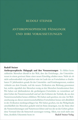 Anthroposophische Pädagogik und ihre Voraussetzungen - Steiner, Rudolf; Rudolf Steiner Nachlassverwaltung