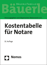 Kostentabelle f&uuml;r Notare - 