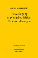 Die Auslegung empfangsbed&uuml;rftiger Willenserkl&auml;rungen - Morten Mittelst&auml;dt