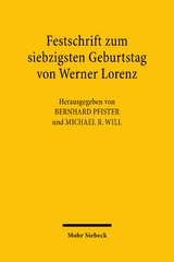 Festschrift zum siebzigsten Geburtstag von Werner Lorenz - 