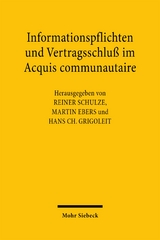 Informationspflichten und Vertragsschlu&szlig; im Acquis communautaire - 
