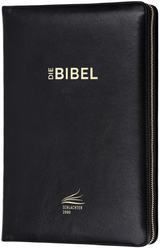 Schlachter 2000 Bibel - Standardausgabe (Kalbsleder, Goldschnitt, mit Reißverschluss, schwarz) - 