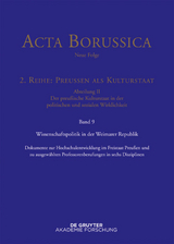 Wissenschaftspolitik in der Weimarer Republik - 