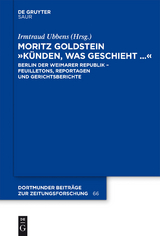 Moritz Goldstein "K&uuml;nden, was geschieht..." - 