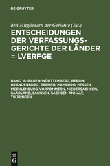 Baden-W&uuml;rttemberg, Berlin, Brandenburg, Bremen, Hamburg, Hessen, Mecklenburg-Vorpommern, Niedersachsen, Saarland, Sachsen, Sachsen-Anhalt, Th&uuml;ringen - 