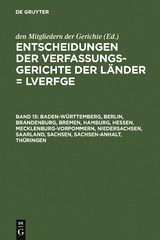 Baden-W&uuml;rttemberg, Berlin, Brandenburg, Bremen, Hamburg, Hessen, Mecklenburg-Vorpommern, Niedersachsen, Saarland, Sachsen, Sachsen-Anhalt, Th&uuml;ringen - 
