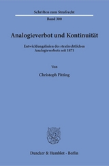Analogieverbot und Kontinuit&auml;t. - Christoph Fitting