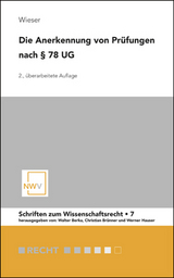 Die Anerkennung von Pr&uuml;fungen nach &sect; 78 UG - Bernd Wieser