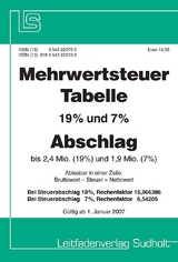 Mehrwertsteuer-Tabelle 2007