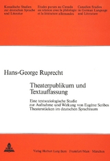 Theaterpublikum und Textauffassung - Hans-Georg Ruprecht