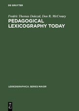 Pedagogical Lexicography Today - Fredric Thomas Dolezal, Don R. McCreary