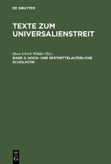Hoch- und sp&auml;tmittelalterliche Scholastik - 