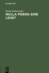 Nulla poena sine lege? - Bernd Sch&uuml;nemann