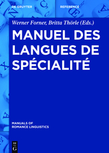 Manuel des langues de sp&eacute;cialit&eacute; - 
