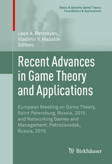 Recent Advances in Game Theory and Applications - 