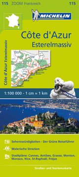 Michelin Karte C&ocirc;te d'Azur - Esterelmassiv. Cote d' Azur, Massif de l' Esterel