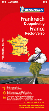 Michelin Karte Frankreich doppelseitig. France, recto-verso