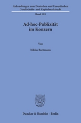 Ad-hoc-Publizit&auml;t im Konzern. - Niklas Bartmann