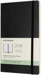 Moleskine 12 Monate Wochen Notizkalender 2018, L/A5, Soft Cover, Schwarz - 